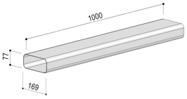 Flachkanal 125 gerade 1 m - 6002285