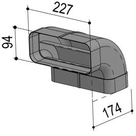 Flachkanal 150 90°-Bogen senkrecht - 6002280