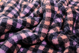 Purple and navy teddy fabrics