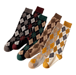 Kniesocken Burlington Style Argyle-Muster
