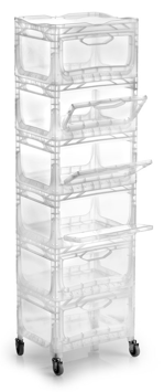 Aufbewahrungsbox 6XXL, Transparent mit großer Frontklappe und Handgriffe