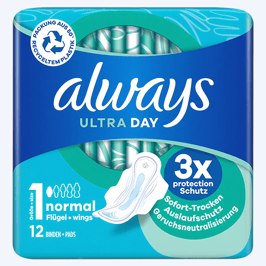 ALWAYS Ultra Binde Normal mit Flügeln  12 Stk  1002439