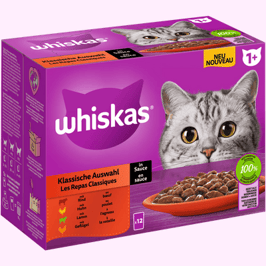 Whiskas Nassfutter Katze 1+ Klassische Auswahl Mega Pack, 3,4 kg