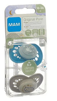 MAM Night Nuggi Pure Silikon 16-36m 2 Stk   1000973