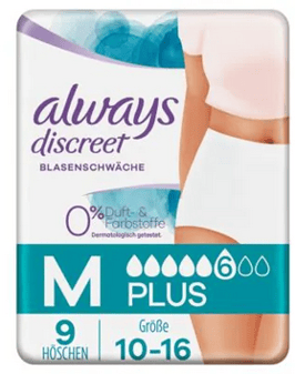 ALWAYS Discreet Inkontinenz Pants M Plus 0% 9 Stk  7848095