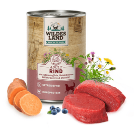 Wildes Land Classic Adult Rind mit Süßkartoffel   6x400g