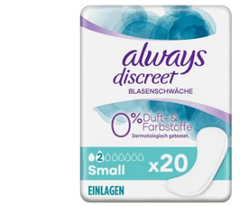ALWAYS Discreet Inkontinenz Small 0% Btl 20 Stk  7848093