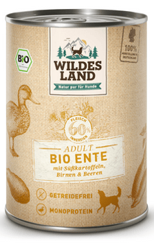 Wildes Land BIO Adult  Ente mit Süßkartoffel & Birne     6x400g
