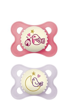 MAM Night Nuggi 0-6m pink/purple 2 Stk   1042838