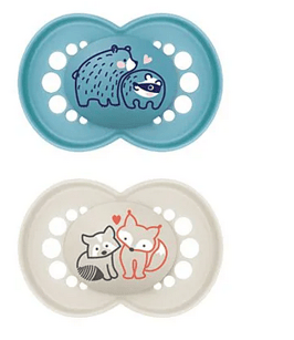 MAM Original Nuggi 6-16m blue/white 2 Stk  1042831