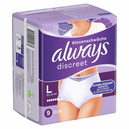 ALWAYS Discreet Inkontinenz Pants L Plus 9 Stk  1100752