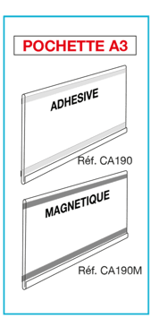 POCHETTE A3 Adhésive ou Magnétique