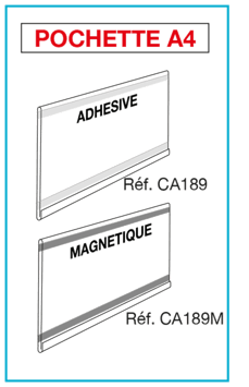 POCHETTE A4 Adhésive ou Magnétique