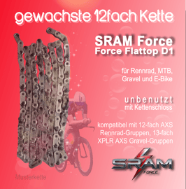 gewachste 12fach Kette, SRAM Flattop D1, NEU