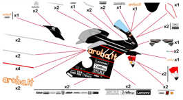 グラフィックステッカー WSBK 2023 WT DUCATI