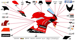 グラフィックステッカー MotoGP 2022 DUCATI