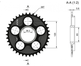 CeraCarbon Racing SPROCKET 5BA 38-46