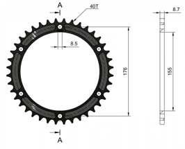 CeraCarbon Racing SPROCKET 7AW 40-44