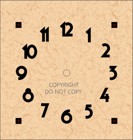 Arts & Crafts Clock Dial  8" X 8"   20087-D