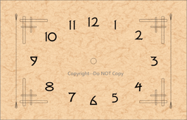 Arts & Crafts Clock Dial  6 5/8 x 10 1/4" 20097-D