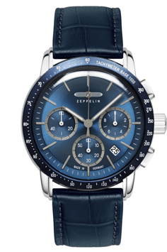 Zeppelin Herrenuhr Quarz Chronograph mit Lederarmband