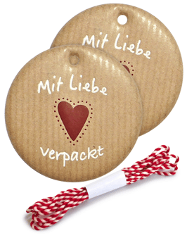 Geschenkanhänger-Set "Mit Liebe verpackt" - 2 Stück