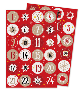 Adventskalender Sticker Zahlen 1-24 "Mini"