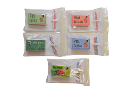 Streichholzschachtel-Botschaft "Viel Glück"