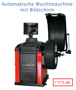 Automatische Wuchtmaschine mit Bildschrim