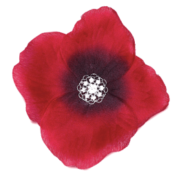 FLEUR ROUGE COQUELICOT 9 STRASS BLANCS