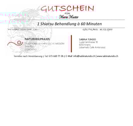 Behandlungsgutschein à 30 Minuten