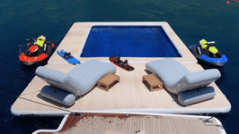 5 x 5m Sea Pool w/ a wider walkway by Superyacht Inflatables