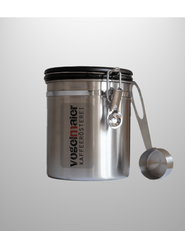 Kaffeedose Edelstahl mit Dosierlöffel