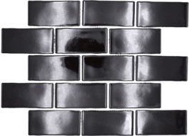Mosaico Mattoncini Artigianali Black lucido