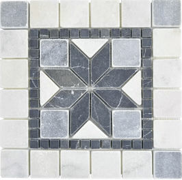 Rosone Reale Bianco Bardiglio Nero 30,5x3,5