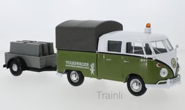 Art.Nr. 16.488  VW T1 Doppelkabine Grün mit Service Anhänger