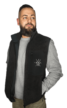 Unisex Teddyweste schwarz/grau Ingeborg