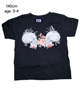 Kindershirt schwarz Totenkopf