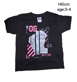 Kindershirt schwarz pink