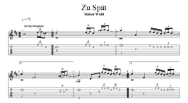 "Zu Spät" Noten (+TABs)