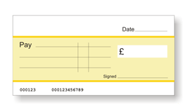 Jumbo Cheque (Yellow)