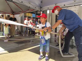 放水体験の様子