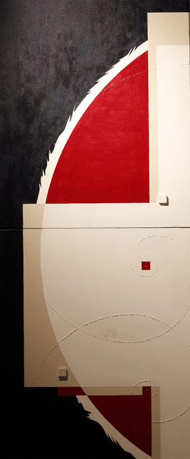 SWITZERLAND    F8*2   380mm*910mm (380mm*455mm each)   2013  acrylic on canvas, wood