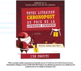 On vous propose la livraison Chronopost (24h) au prix de la livraison standard*.