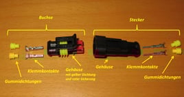 "Superseal" Stecker-Buchse, Einzelteile