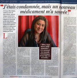 LMC France Magazine Nous Deux hebdomadaire leucemie myeloide chronique nouveau medicament espoir guerison itk glivec tasigna spycel bosulif iclusig