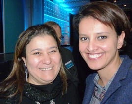 Mina Daban et Najat Vallaud-Belkacem, Ministre des Droits des femmes, porte-parole du gouvernement