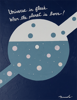 UNIVERSE IN FLASK  6   318mm*410mm   F6   2021  acrylic on canvas, wood