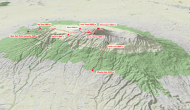 Karte Trekking Kilimanjaro Western Breach
