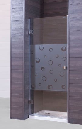 Mampara de ducha frontal de una hoja abatible y vidrio templado